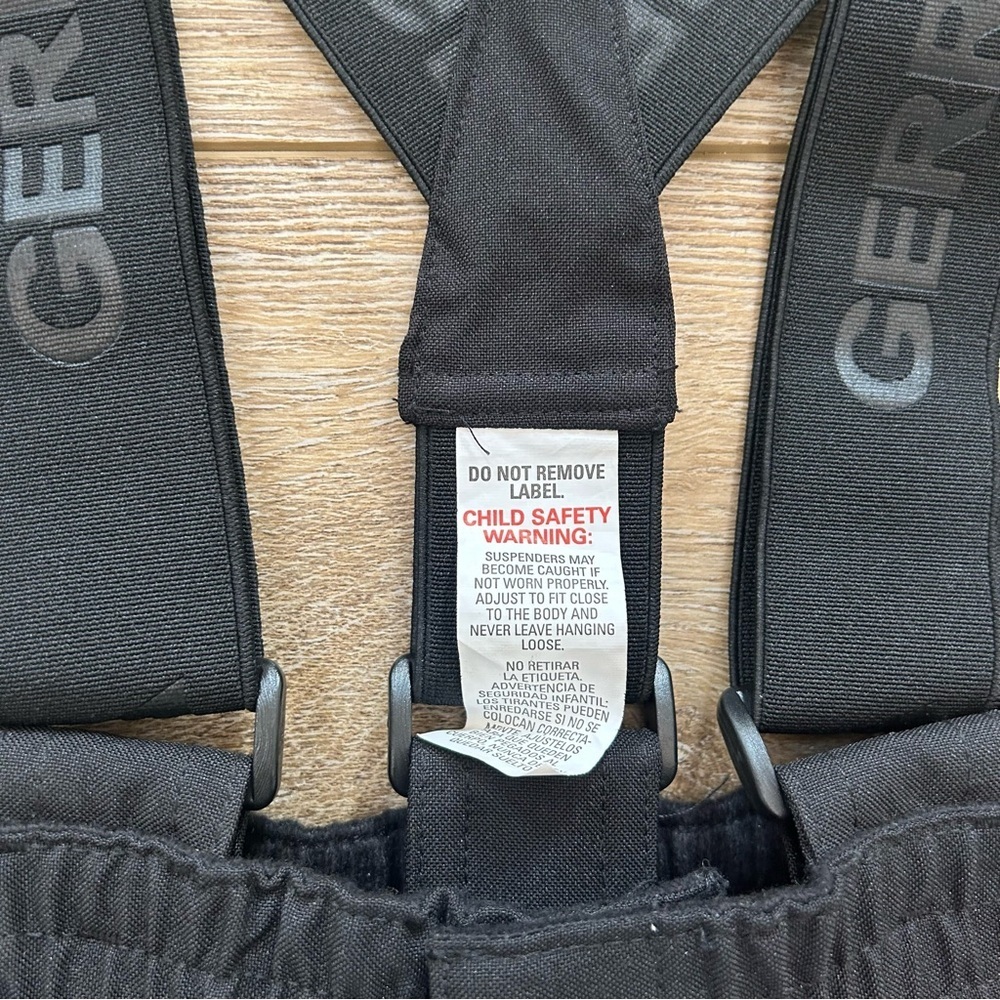 Gerry Outdoor Snow Bib Pants Unisex Sz‎ XS 4/5 Adjustable Straps Black NEW - Picture 3 of 11